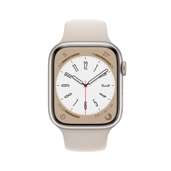 Apple Watch Series 8 GPS 45mm Caja de Aluminio con Correa Deportiva Blanca