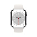 Apple Watch Series 8 GPS 45mm Caja de Aluminio plata con Correa Deportiva Blanca