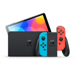 Nintendo Switch Versión OLED Azul Neón/Rojo Neón/ Incluye Base/ 2 Mandos Joy