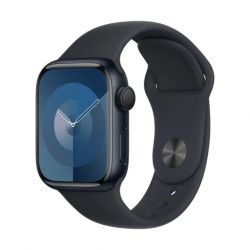 Apple Watch Series 9 GPS 41mm Caixa de alumínio Midnight com bracelete desportiva Midnight M/L