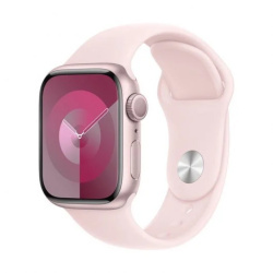 Apple Watch Series 9 GPS 41mm Pink Aluminum Case with Light Pink Sport Strap S/M